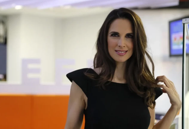 Nuria Fergó visitando la agencia EFE.