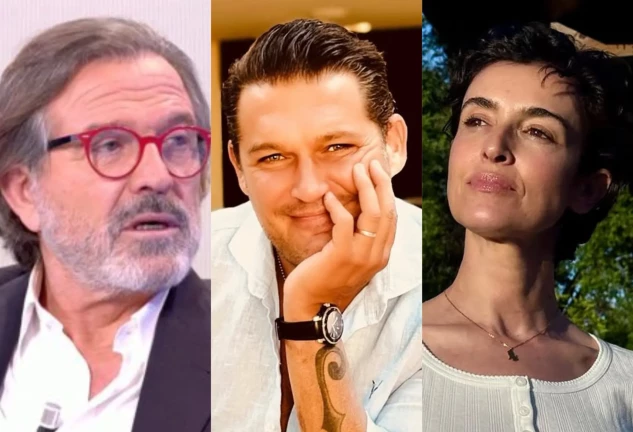 Pepe Navarro, Manu Tenorio y Blanca Romero (concursantes de Bailando con las estrellas) en un montaje.