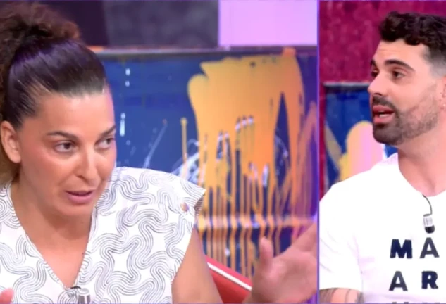 Alberto, el ex de Michu, en TardeAR, con la imagen de fondo con Tamara