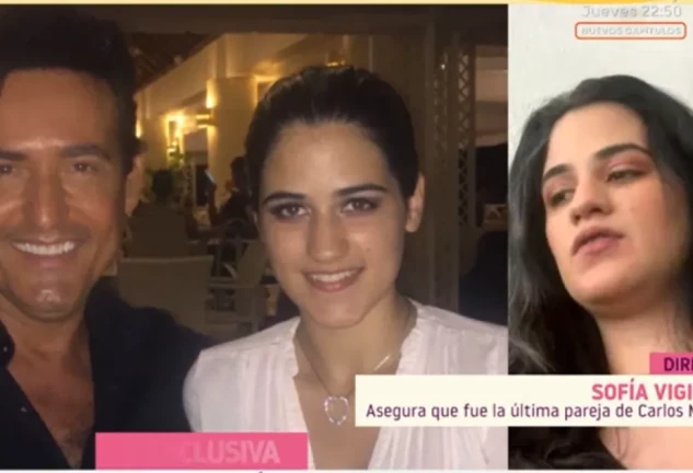 Carlos Marín y Sofía Vigiola en una foto juntos, en pantalla partida con Sofía, en llamada con 'Y ahora Sonsoles'