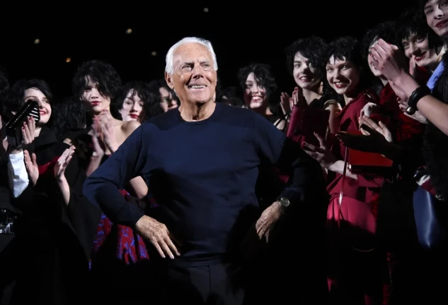 Giorgio Armani, en un desfile de su marca.