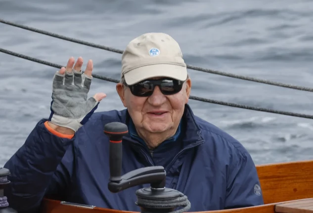 El rey Juan Carlos I en Sanxenxo esta semana.