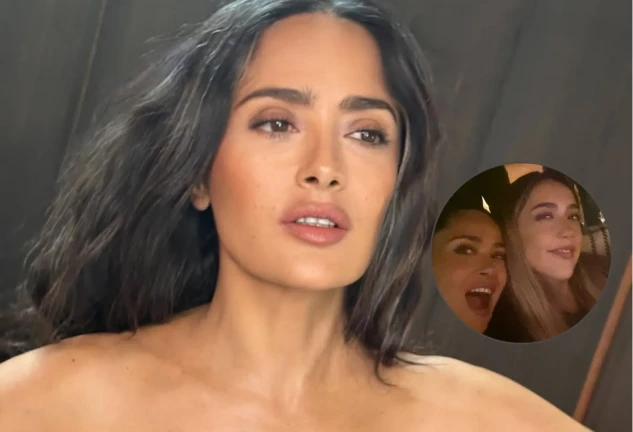 Salma Hayek en un montaje con su hija Valentina Paloma.