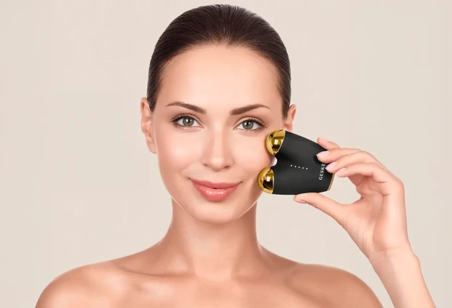 Dispositivo facial 6-en-1 con microcorrientes y guía por app
