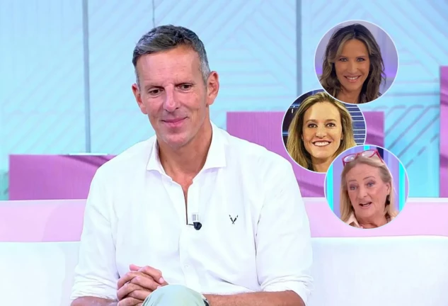 Joaquín Prat en Telecinco en un montaje con su madre y sus hermanas Alejandra y Andrea