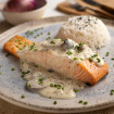 Salmon con salsa de setas