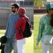 Piqué y Shakira en el partido de béisbol de su hijo Milan.