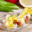 Ceviche de camarones y mango