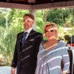 Carmen Borrego y su hijo José María el día de su enlace con Paola Olmedo.