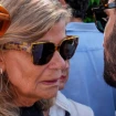 Cari Lapique, en el funeral de su hija Caritina Goyanes.
