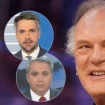 Pedro Piqueras en El Hormiguero, en un montaje con Carlos Franganillo y Vicente Vallés