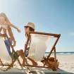 Tumbona de madera plegable y ajustable para playa y jardín con respaldo ergonómico