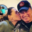 Gabriela Guillén con su hijo David y Alejandra Osborne con su padre, Bertín Osborne.