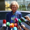 La reina Sofía en una imagen de EFE con la prensa