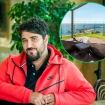 Antonio Orozco en un montaje con una imagen de su hotel en Madeira.