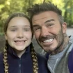 David Beckham posando con su hija.