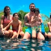 Messi con su mujer e hijos