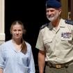 La princesa Leonor en Zaragoza junto a su padre.