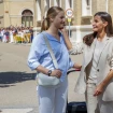 La princesa Leonor y la reina Letizia, en Zaragoza esta mañana.