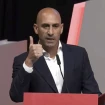 Luis Rubiales la durante su intervención en la Asamblea General extraordinaria de la RFEF.