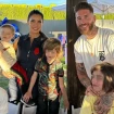 Pilar Rubio y Sergio Ramos con sus hijos en una fiesta