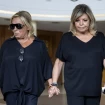 Terelu y Carmen Borrego, en el funeral de su madre, María Teresa Campos.