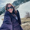 Nuria Roca, muy feliz durante su escapada a la nieve.