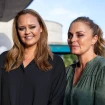 Shaila Dúrcal y Carmen Morales en la capilla ardiente de María Teresa Campos