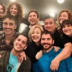 Los actores de Aida reunidos