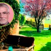 David Cantero y el jardín de su casa.