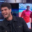 Carlos Alcaraz en 'El Hormiguero' con una imagen junto a Nadal en la pantalla de fondo