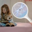 Raqueta eléctrica antimosquitos con trampa UV y batería recargable