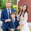 Juan Peña con su mujer y su hijo que hizo la primera comunión