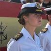La princesa Leonor con uniforme en un acto de la legión