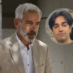 Daniel, el hijo de Imanol Arias, en un montaje con su padre a la salida de la Audiencia Nacional