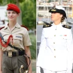 La princesa Leonor como cadete y como guardiamarina.
