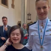 La princesa Leonor junto a Carmela Mola.
