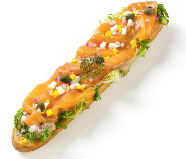 Bocadillo de salmón ahumado