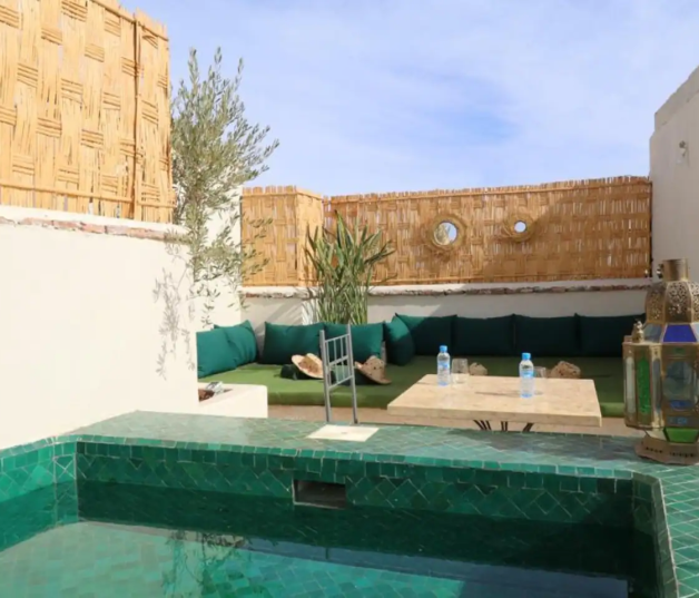 Isa Pantoja en su hotel en Marrakech