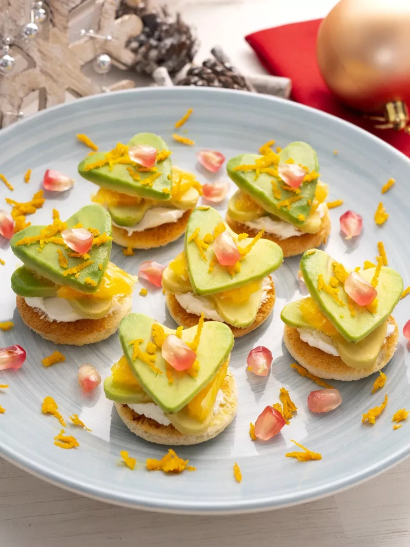 Timbales de aguacate y naranja