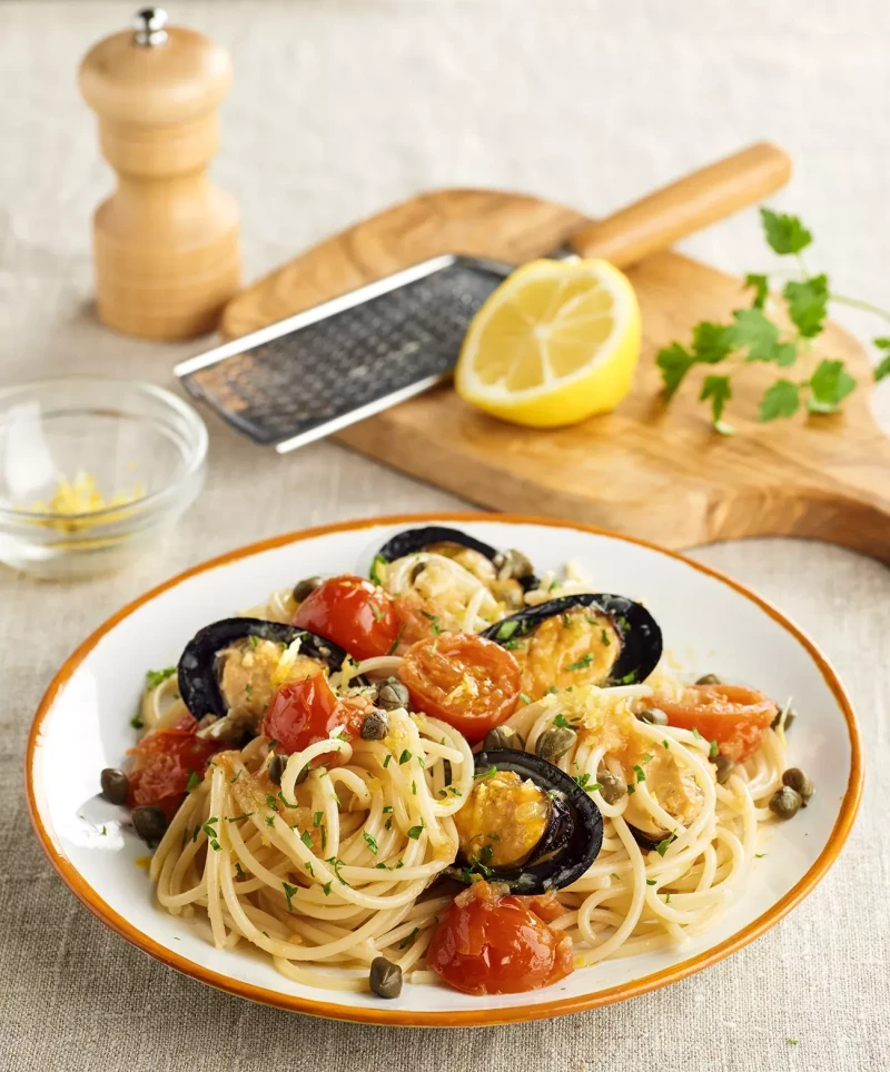 Espaguetis con mejillones