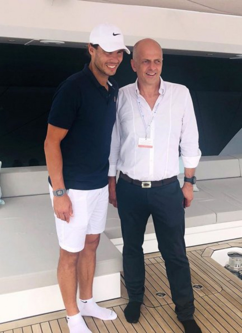 Nadal con el propietario de la empresa Sunreef Yachts.