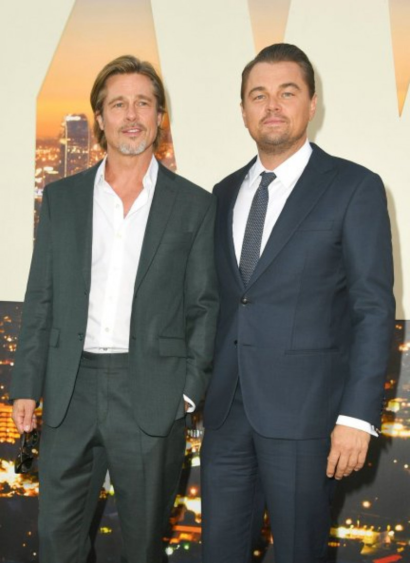 Brad Pitt y Leonardo DiCaprio en el estreno de «Once upon a time in Hollywood».