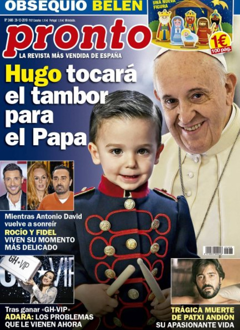 Hugo y el Papa Francisco acaparan la portada de la revista Pronto de esta semana.