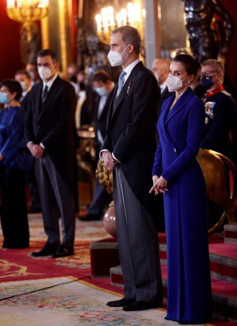 Felipe y Letizia durante la recepción en La Zarzuela del cuerpo de diplomáticos.