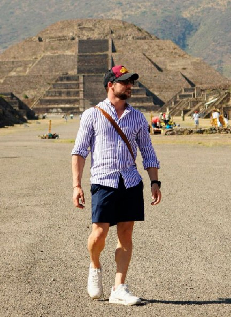 David aprovechó su estancia en México para hacer turismo en familia.