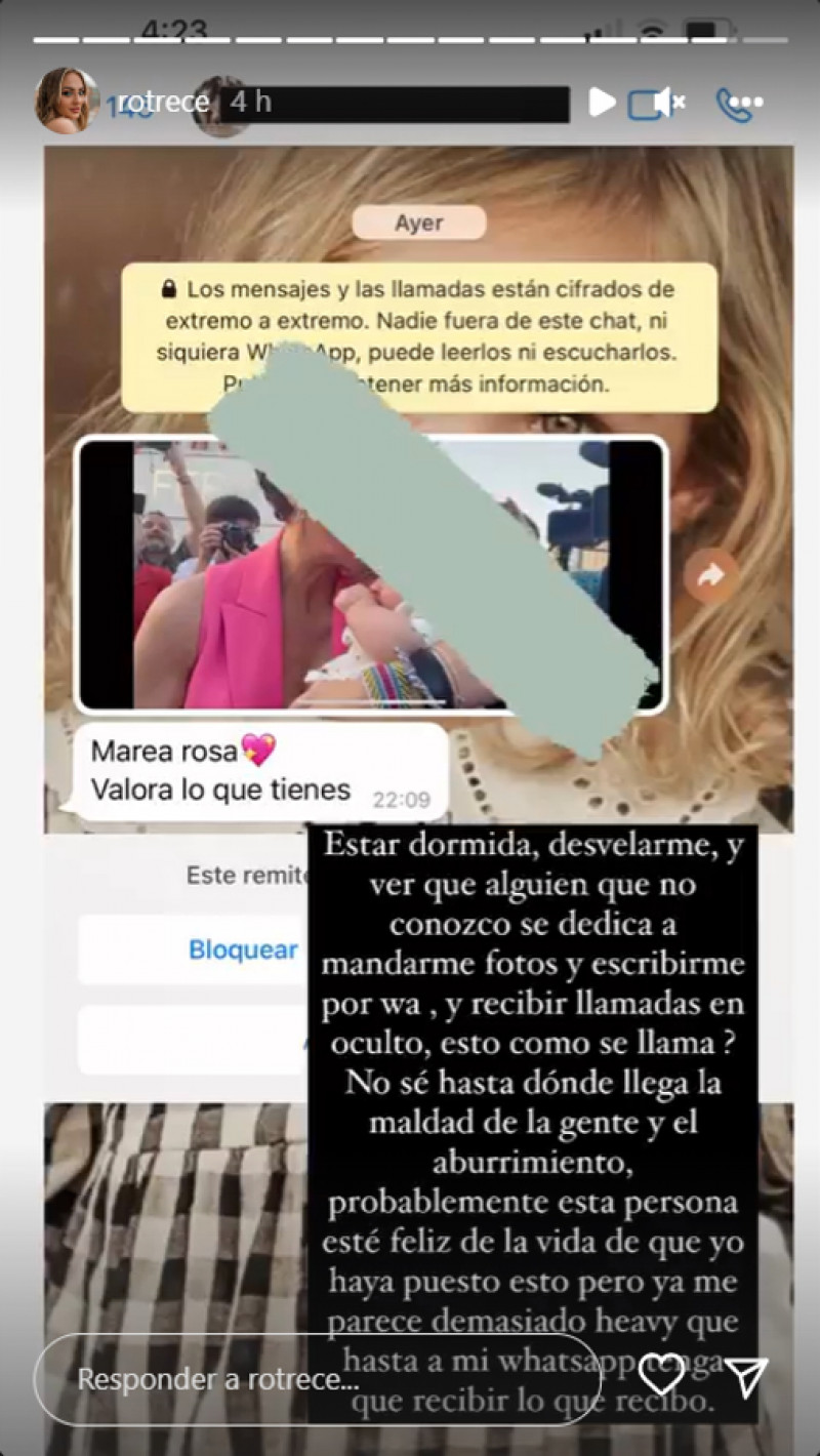 Rocío Flores ha compartido los mensajes que ha recibido (@rotrece)