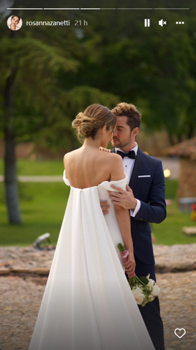 La complicidad entre David y Rosanna el día de su boda fue indescriptible (@rosannazanetti)