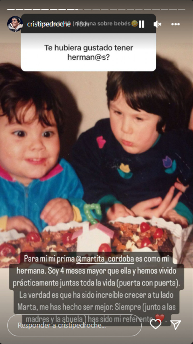Cristina Pedroche ha demostrado que su felicidad por la comida viene de lejos (@cristipedroche)