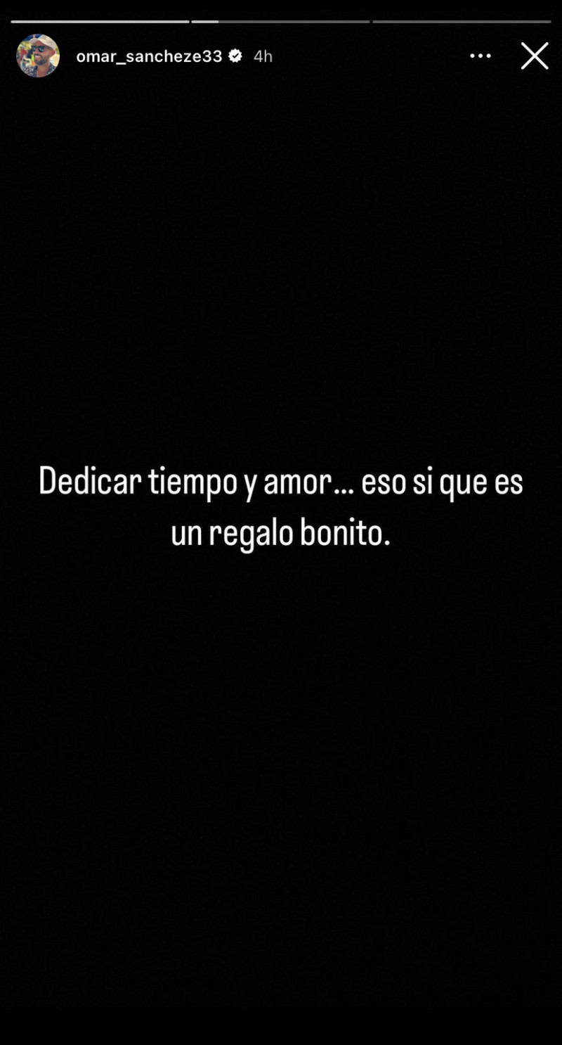 Indirecta de Omar Sánchez en historias de Instagram